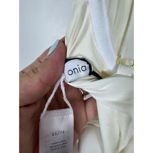 ONIA x WEWOREWHAT WHITE DANIELLE BELTED ONE PIECE SWIMSUIT SZ XS NWT - Picture 12 of 15